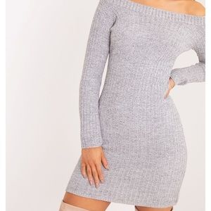 PrettyLittleThing grey mini jumper dress